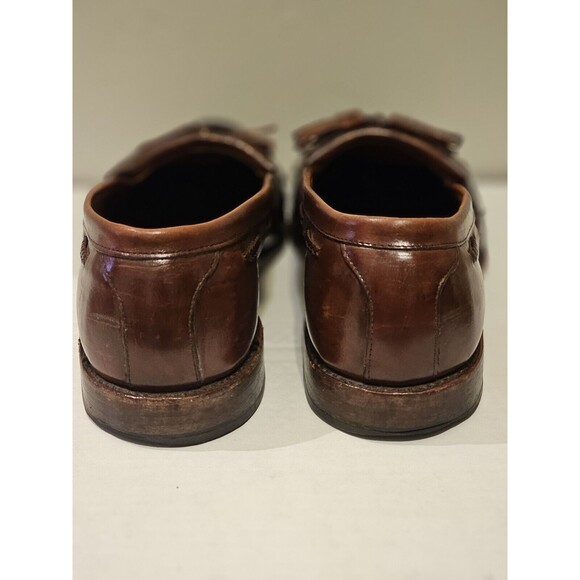 Men's ALLEN EDMONDS CODY Kiltie Tassel Loafers 11 D Brown Woven Leather Shoes - Picture 10 of 14
